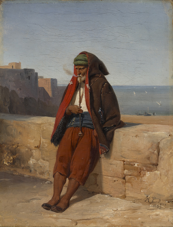 Horace Vernet, Ein Algerier, eine Pfeife schmauchend, 1835