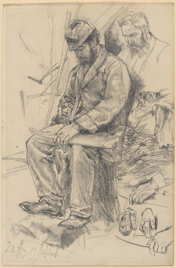 Peter von Halm, Studie eines Mannes mit Hammer