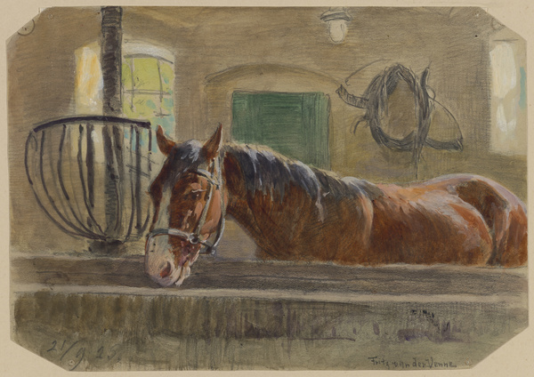 Fritz van der Venne, Pferd im Stall, 1925