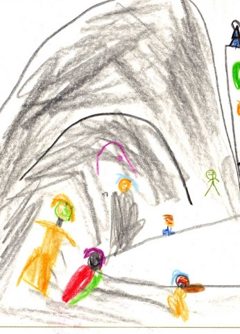 2. Preis: Marieke, 6 J. mit "Das Innere der Stephanskirche" von Max Emanuel Ainmiller