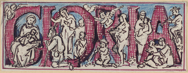 Franz von Pocci, Entwurf (4) zum Gloria Anbetung der Hirten