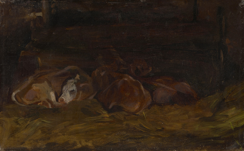 Charles Richard Tooby, Kühe im Stall