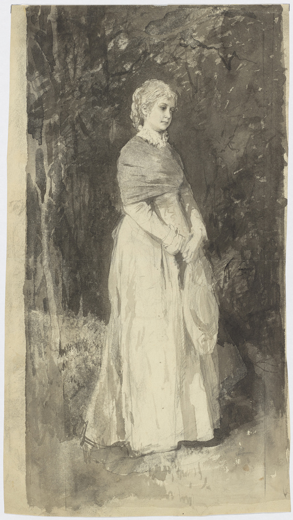 Friedrich August von Kaulbach, Ganzfigur einer jungen Frau