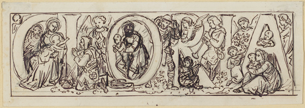 Franz von Pocci, Entwurf (2) zum Gloria Anbetung der Hirten