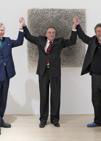 v.l.n.r. Alexander Mettenheimer, Günther Uecker und Helmut Friedel Foto: Lenbachhaus Städtische Galerie im Lenbachhaus