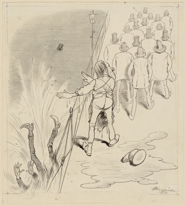 Adolf Oberländer, Der Menschenfreund - Wenn die Schwiegermutter der Todesanlaß ist, kann ihm nicht geholfen werden, u.re.: 1881