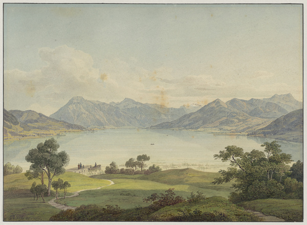 Wilhelm Scheuchzer, Blick von Kaltenbrunn auf den Tegernsee, 1835