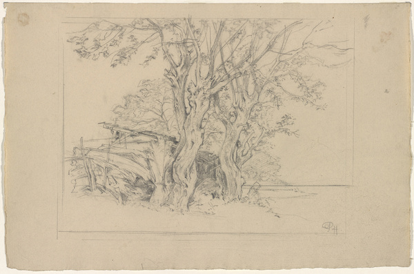 Peter von Halm, Baumskizzen mit Stadl