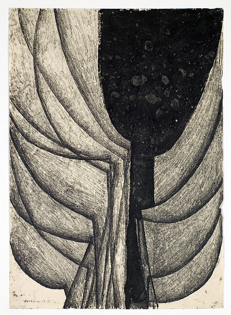 Maria Jarema, Głowy (Köpfe), 1955. Architekturmuseum Breslau (Muzeum Architektury we Wrocławiu), © Rechtsnachfolge der Künstlerin