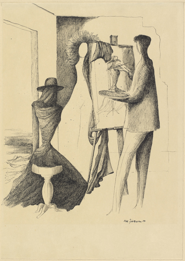 Mac Zimmermann, Im Atelier, 1954