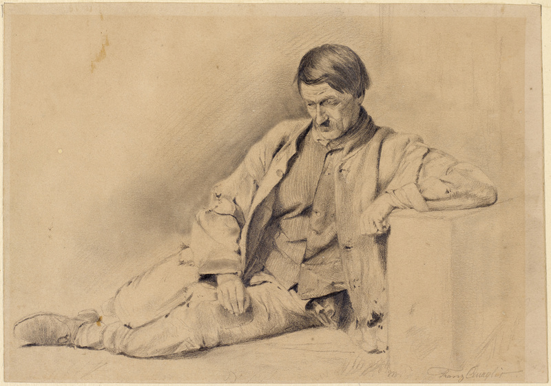 Franz Quaglio, Am Boden sitzender Mann in zerlumpter Kleidung