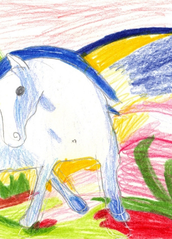 3. Preis: Nora, 7 J. mit "Blaues Pferd I" von Franz Marc