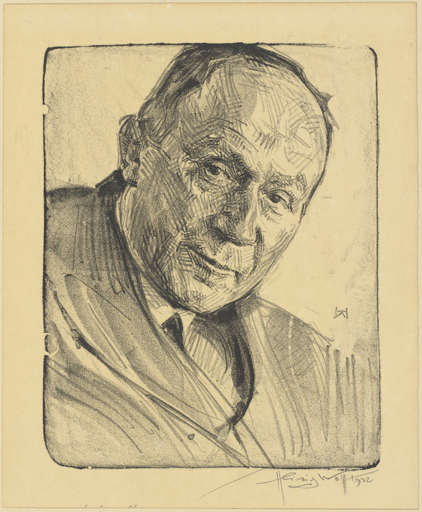 Heinrich Wolff, Schriftsteller Paul Fechter (unfertige Skizze), 1932