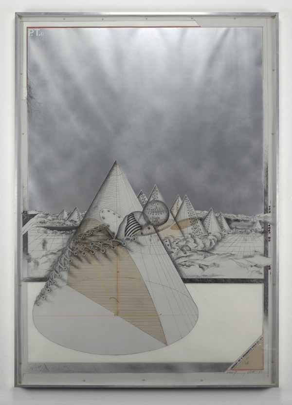 Hannsjörg Voth, Landschaft mit 15 verschnürten Kegeln, 1973