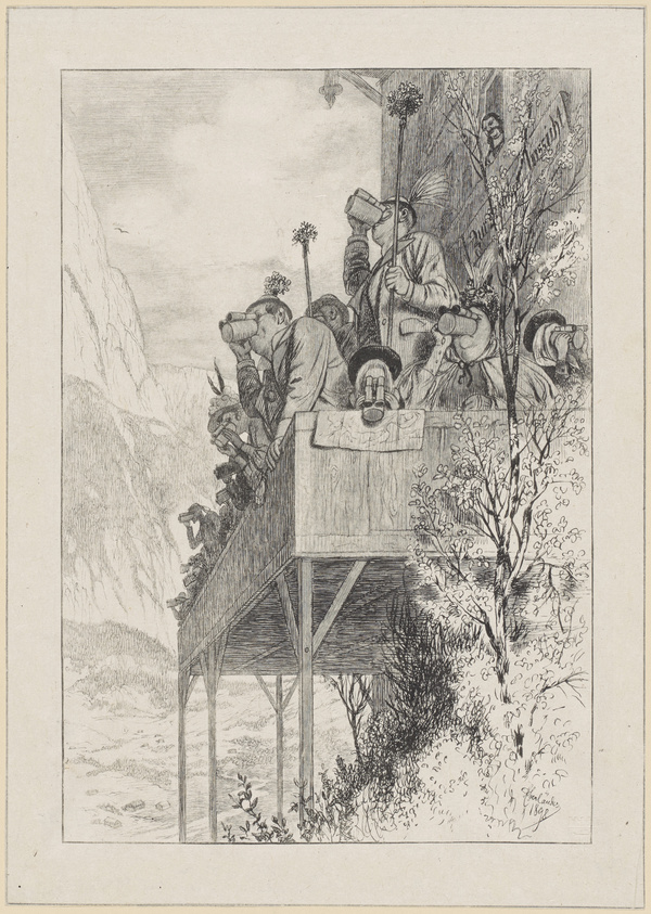 Adolf Oberländer, Aussichts-Bierkrüge oder der schlaue Wirth zur schönen Aussicht, 1898