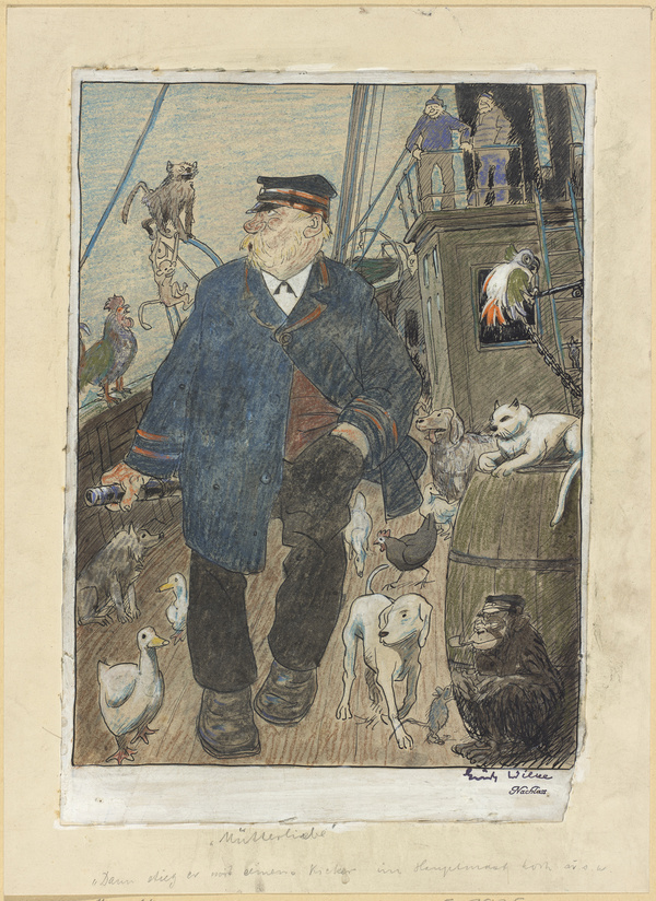 Erich Wilke, Mutterliebe; Dann stieg er mit einem Kicker im Hauptmast hoch usw.