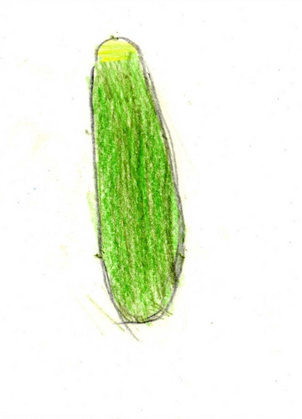 1. Preis: Paul, 11 J. mit "Untitled (Gurke Nr. 42)" von Erwin Wurm