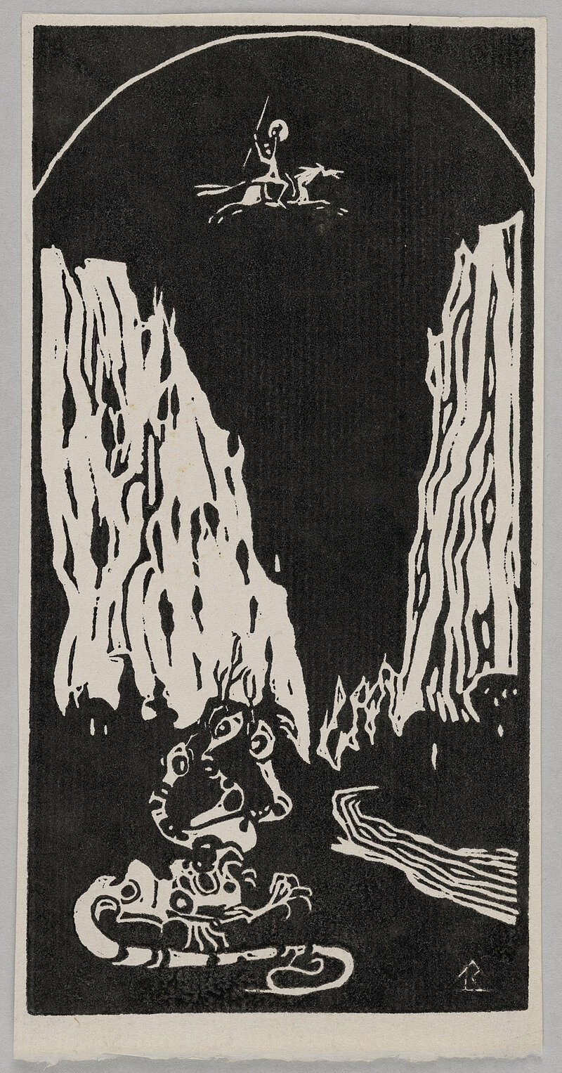 Wassily Kandinsky, Dreiköpfiger Drache (Erster Zustand), 1903