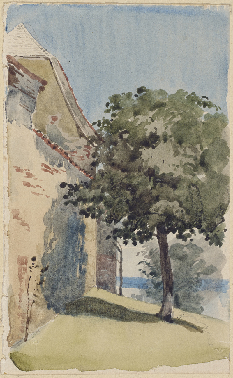 Wilhelm Marc, Studienblatt (Hauswand und Baum)