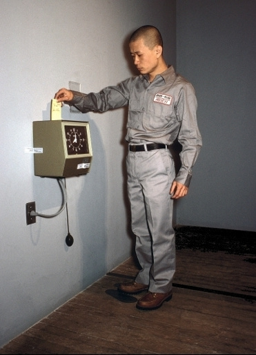 Tehching Hsieh One Year Performance 1980-1981 (Waiting to Punch the Time Clock) Photograph by Cheng Wei Kuong © 1981 Tehching Hsieh Courtesy the artist and Sean Kelly, New York