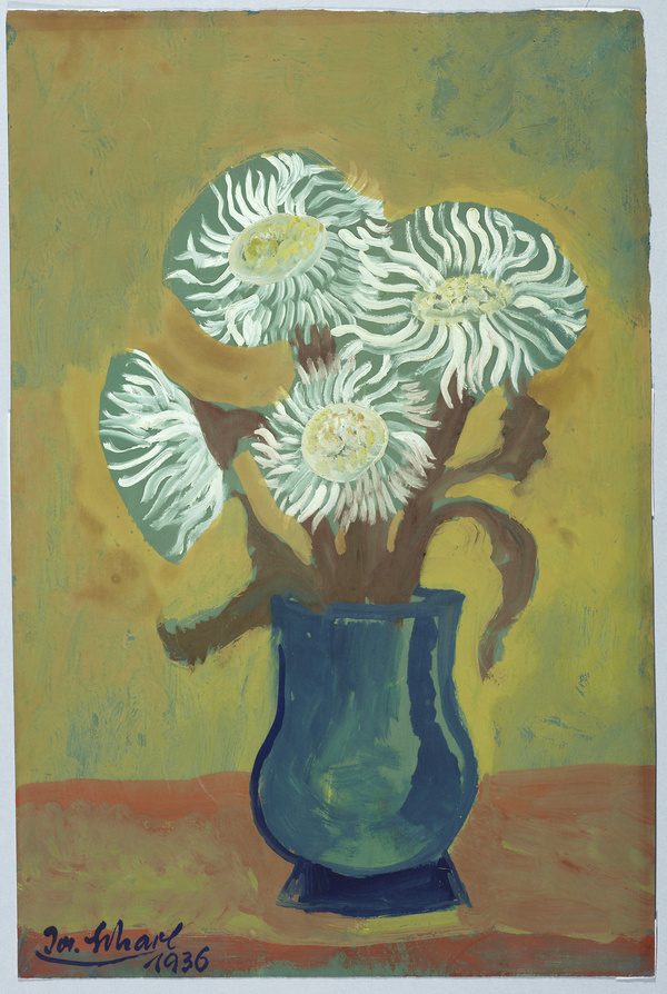 Josef Scharl, Blumenstillleben (blau-grün), 1936