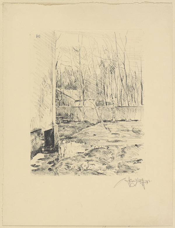 Heinrich Wolff, Garten mit Hausecke, 1913