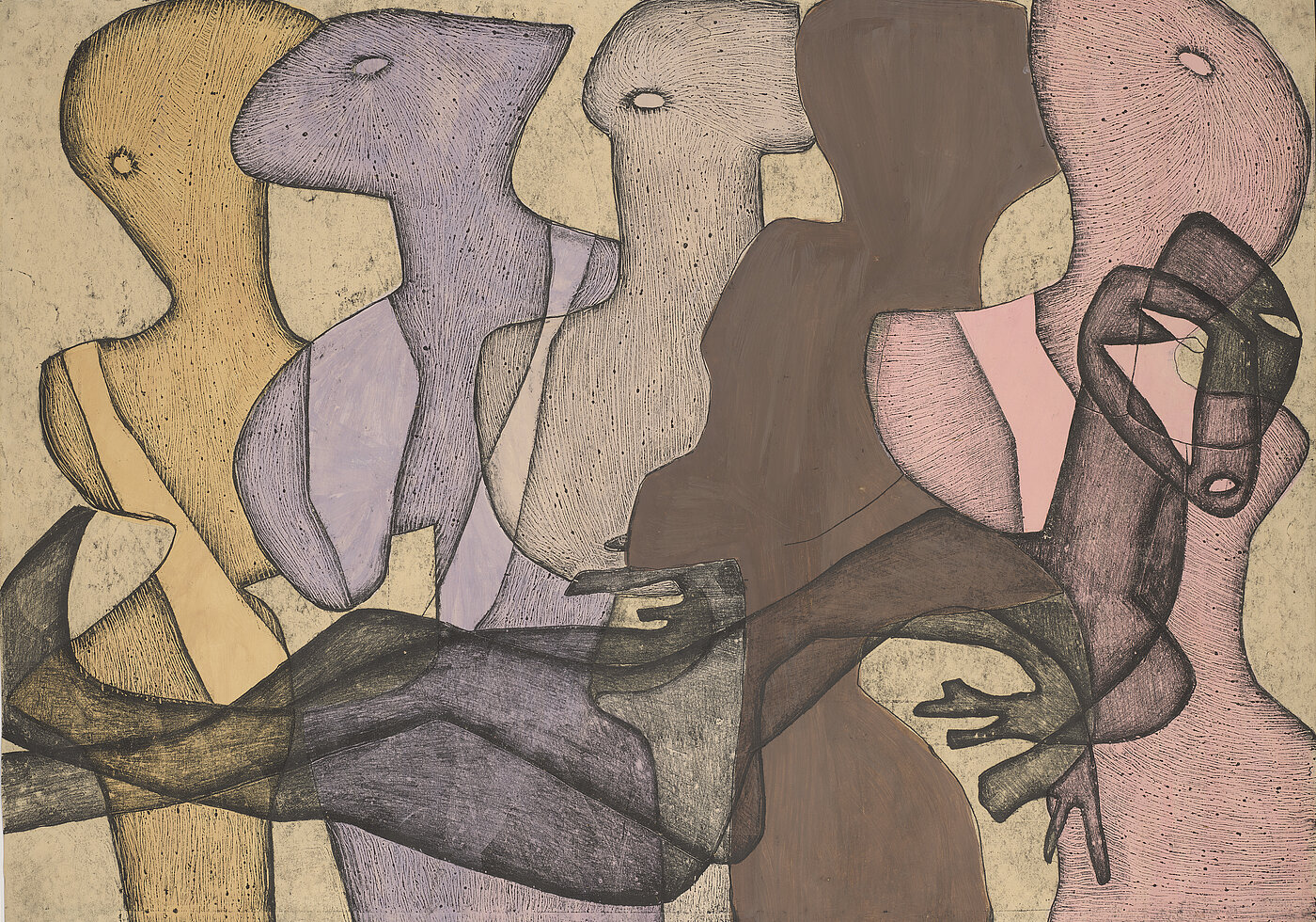 Maria Jarema, Wyrazy (Wörter), 1954, Detail, Nationalmuseum in Warschau (Muzeum Narodowe w Warszawie), © Rechtsnachfolge der Künstlerin