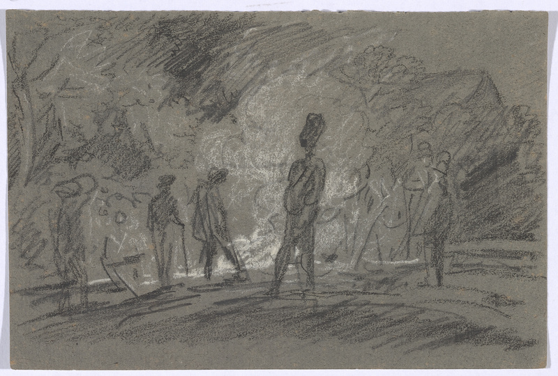 Johann Georg von Dillis, Soldaten am Lagerfeuer, 18./19. Jh.