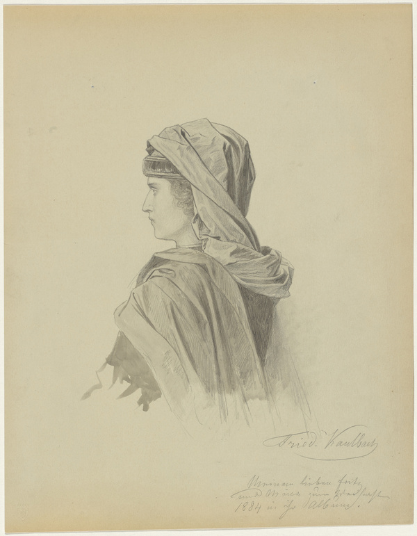 Friedrich August von Kaulbach, Brustbild eines jüngeren Mannes in der Kleidung eines Renaissancehelden