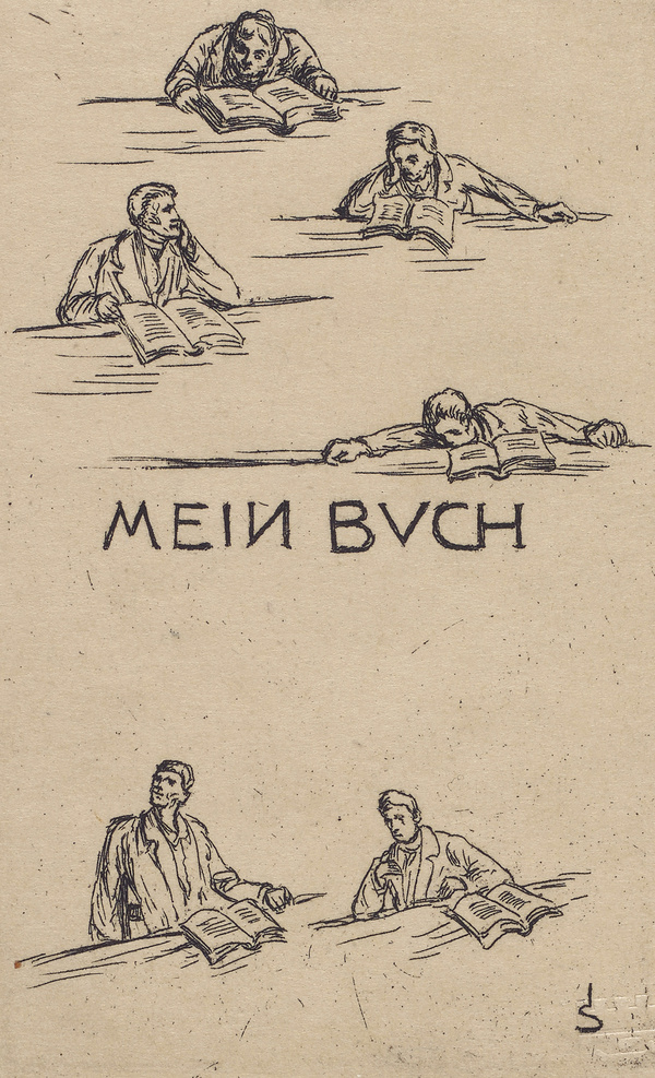 Joseph Sattler, Ex-Libris-Entwurf Mein Buch