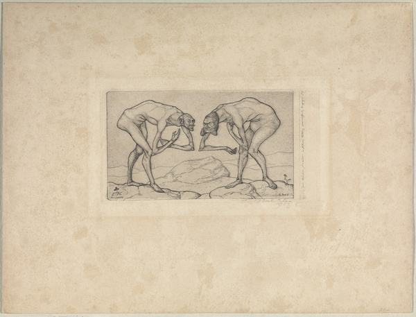 Paul Klee, Zwei Männer, einander in höherer Stellung vermutend, begegnen sich, 1903, 5 (A)