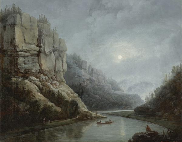 Friedrich Christian Klass, Weißeritztal bei Dresden im Morgendunst, 1794