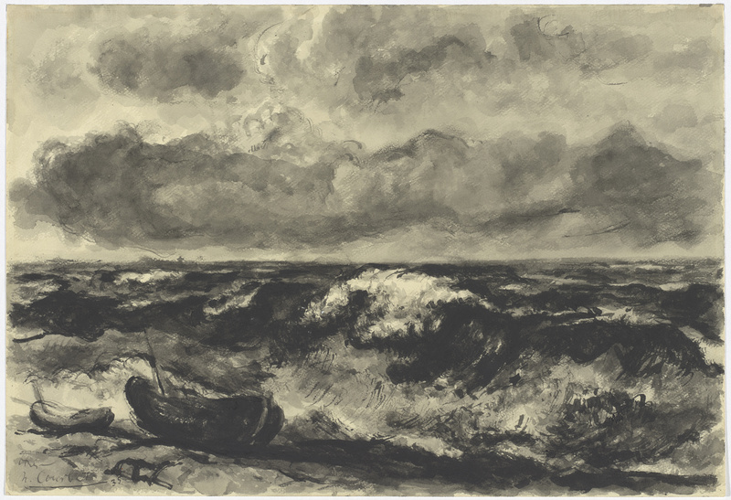 Fritz Hülsmann, Die Welle (nach Gustave Courbet)