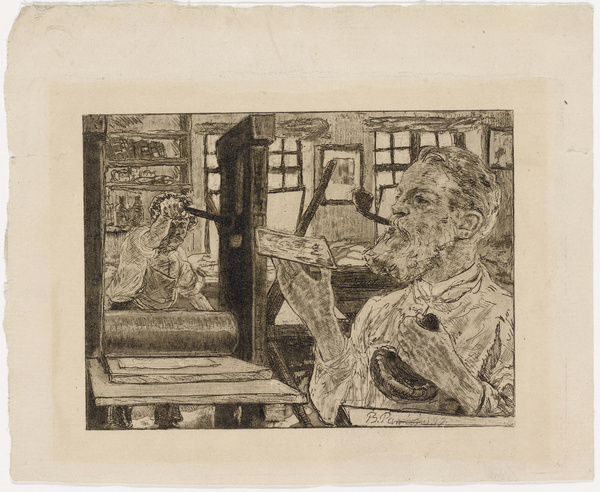 Bernhard Pankok, Selbstbildnis als Kupferdrucker, 1897