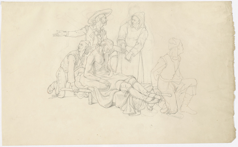 Carl Wilhelm Freiherr von Heideck, Szene aus dem spanischen Freiheitskrieg (1809)/(1808-1814)?, Studie zu Ölbild G10575