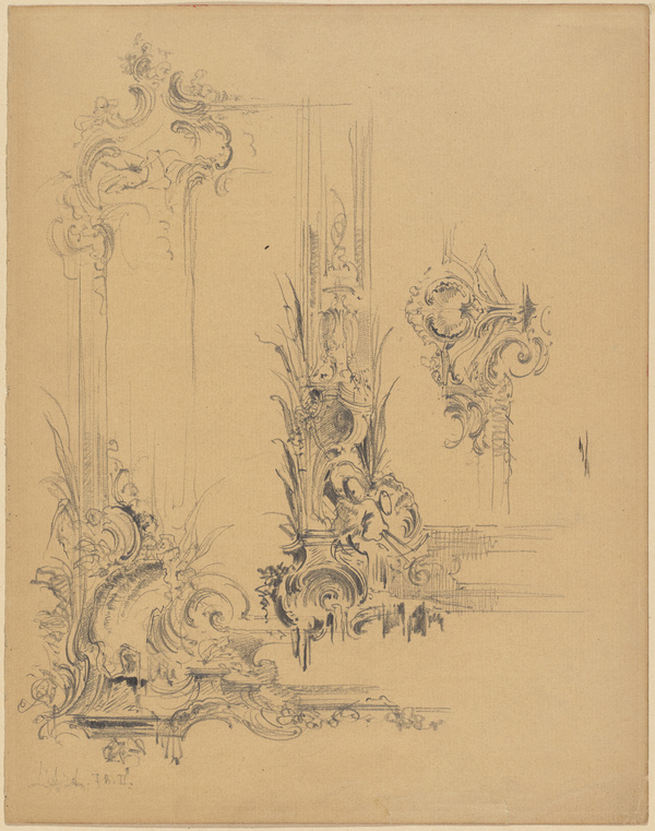 Peter von Halm, Zeichnungen nach Rokoko-Stuckaturen