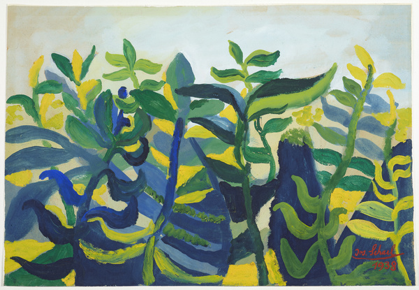 Josef Scharl, Blätter (blau-grün), 1938
