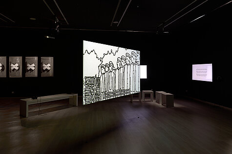 Ausstellungsansicht, Franz Wanner. Eingestellte Gegenwarten, Städtische Galerie im Lenbachhaus und Kunstbau München 2026. Foto: Ernst Jank © Franz Wanner