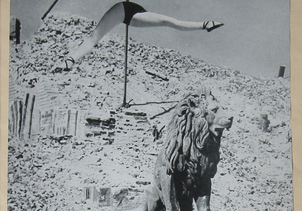 Abbildung: Franz Roh, Die Trümmersymphonie, Fotorepro-Collage, ohne Datum, monogrammiert, Nachlass Franz Roh, Marion Grčić-Ziersch Kunsthandel München 