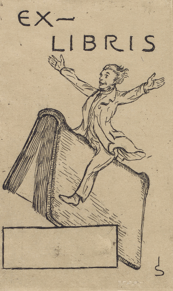 Joseph Sattler, Ex-Libris-Entwurf Mein Buch