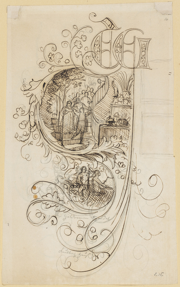 Eugen Napoleon Neureuther, Skizze zum Kaulbachhaus