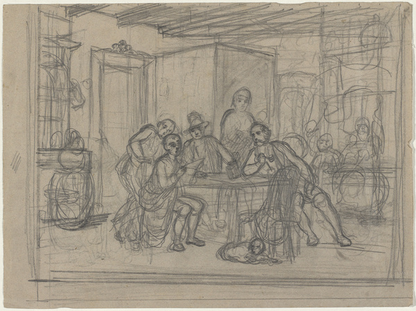 Reinhard Sebastian Zimmermann, Interieur mit Tischgesellschaft