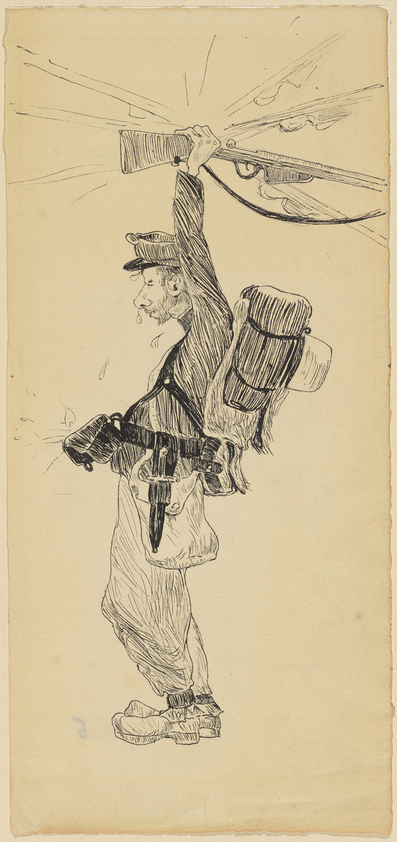 Leo Putz, Leo Putz beim Militär wie er das Gewehr ewig um sich selbst in der Luft kreiseln lässt