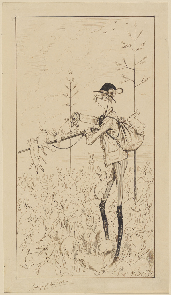 Adolf Oberländer, Hasenjagd bei Berlin, 1884