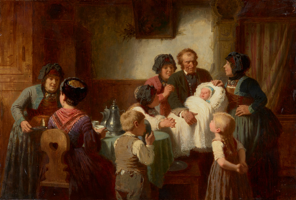 Reinhard Sebastian Zimmermann, Kindstaufe, um 1850