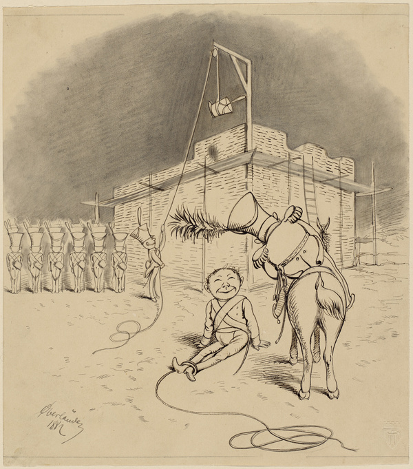 Adolf Oberländer, Der enge Czako, u.re.: 1882