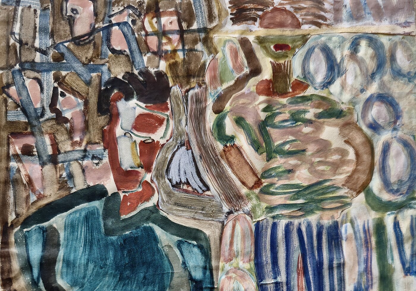 Maria Jarema, Portret (Porträt), 1942, Detail, Nationalmuseum in Warschau (Muzeum Narodowe w Warszawie), © Rechtsnachfolge der Künstlerin