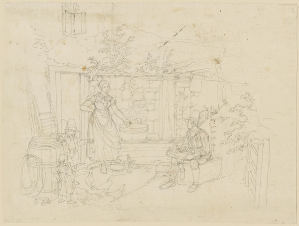 Lorenz Quaglio, Ländliche Szene an einem Brunnen