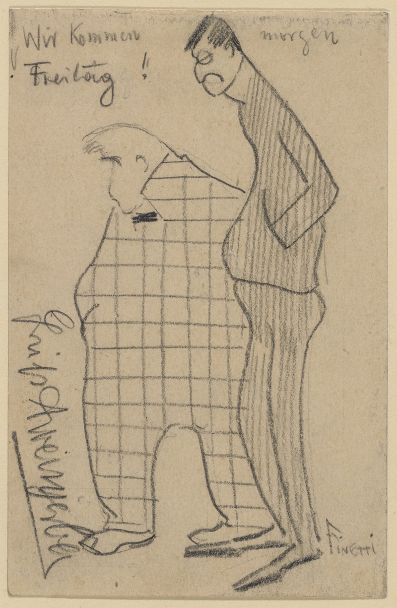 Albert Weisgerber, Postkarte mit Karikatur