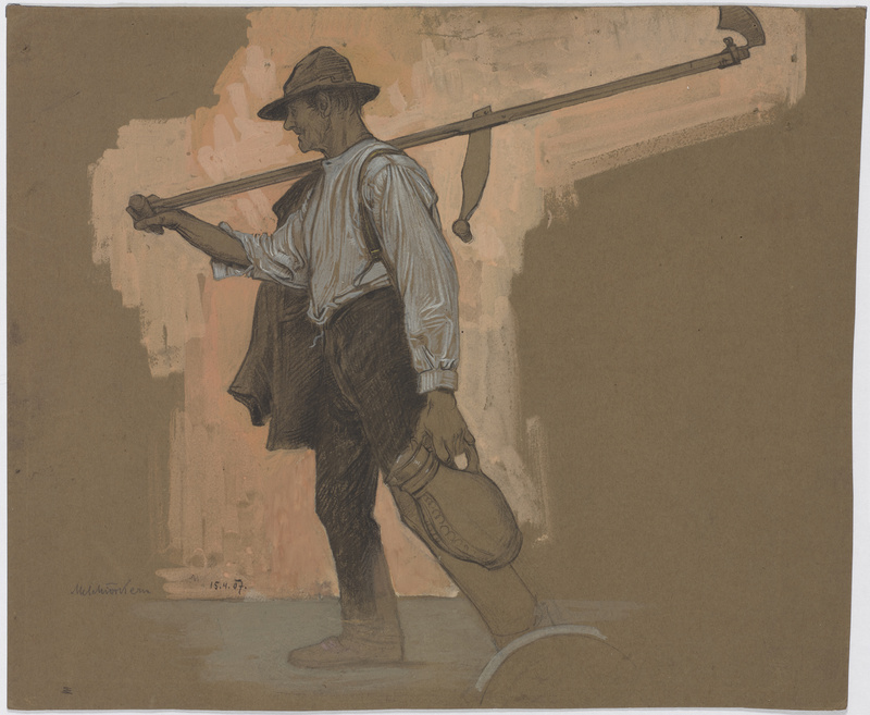 Melchior Kern, Bauer mit Sense und Krug, 1907